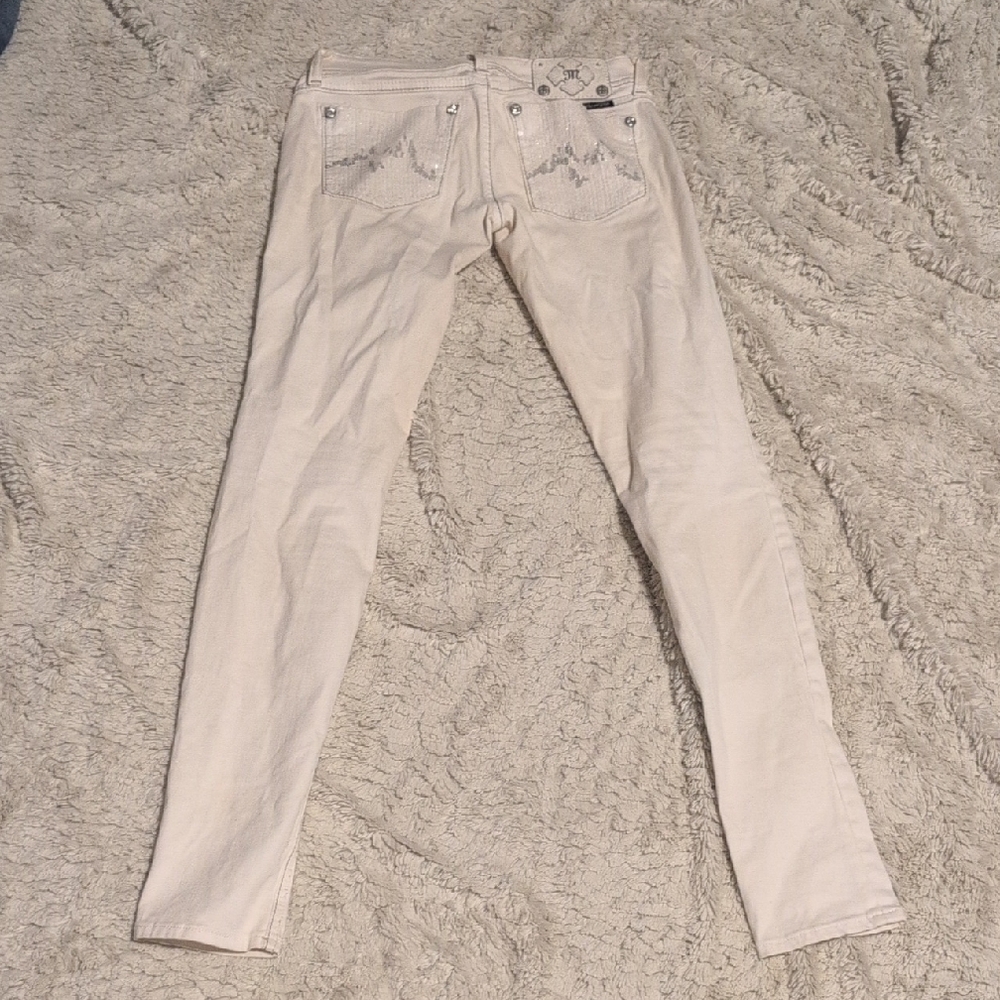 Miss Me Cream Skinny Jeans - Picture 3 of 4